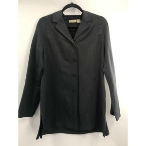 COPY - J. Jill Linen Blend Gray Longline Shirt Jacket 10